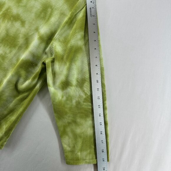 Gloria Vanderbilt Knitted Top Women XL V-Neck Long Sleeve Pullover Tie Dye Green - Picture 8 of 10